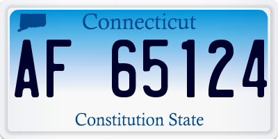 CT license plate AF65124