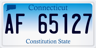 CT license plate AF65127
