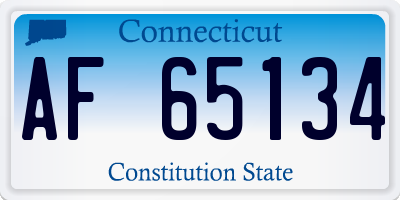 CT license plate AF65134