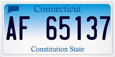 CT license plate AF65137