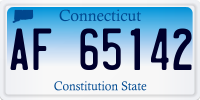 CT license plate AF65142