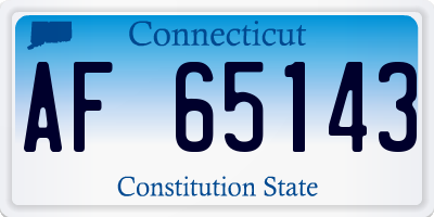 CT license plate AF65143