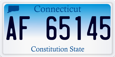 CT license plate AF65145