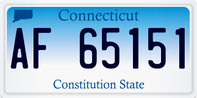 CT license plate AF65151