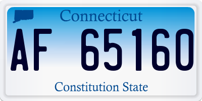 CT license plate AF65160