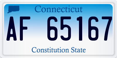CT license plate AF65167