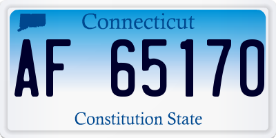 CT license plate AF65170