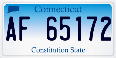 CT license plate AF65172