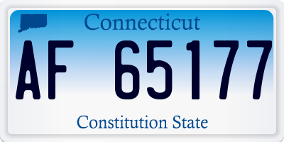 CT license plate AF65177