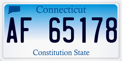 CT license plate AF65178