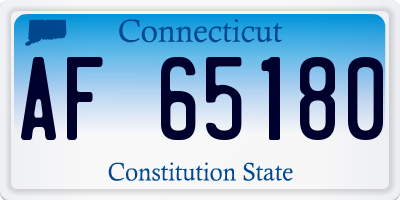 CT license plate AF65180