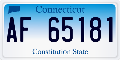 CT license plate AF65181