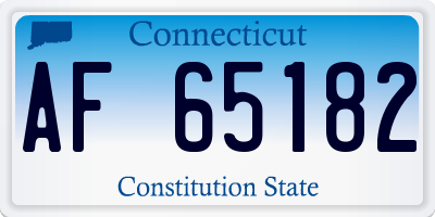 CT license plate AF65182