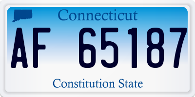 CT license plate AF65187