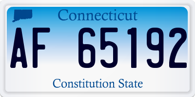 CT license plate AF65192