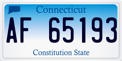CT license plate AF65193