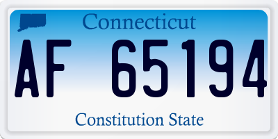 CT license plate AF65194