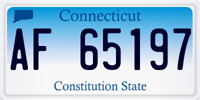 CT license plate AF65197