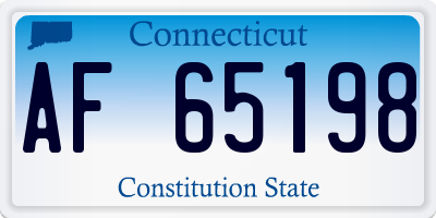 CT license plate AF65198
