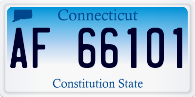 CT license plate AF66101