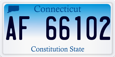 CT license plate AF66102