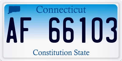 CT license plate AF66103