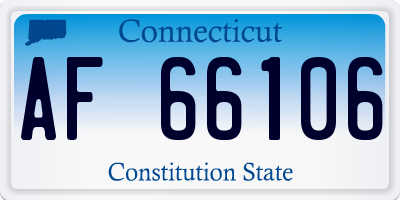 CT license plate AF66106