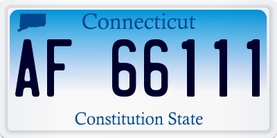 CT license plate AF66111
