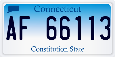 CT license plate AF66113