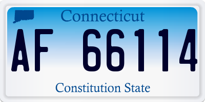 CT license plate AF66114