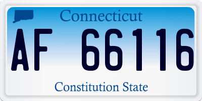 CT license plate AF66116