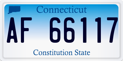 CT license plate AF66117