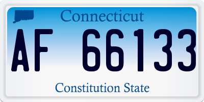CT license plate AF66133