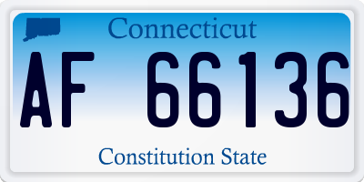 CT license plate AF66136