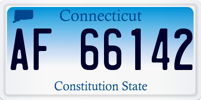 CT license plate AF66142