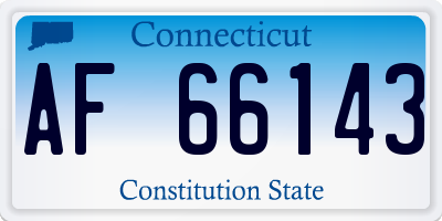 CT license plate AF66143