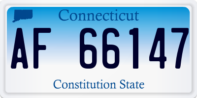 CT license plate AF66147