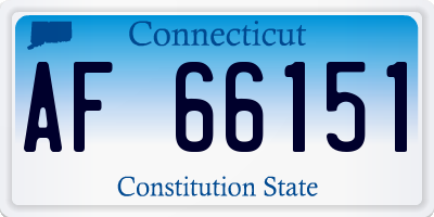 CT license plate AF66151