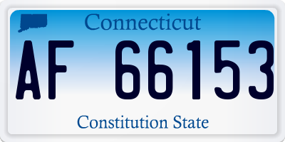 CT license plate AF66153