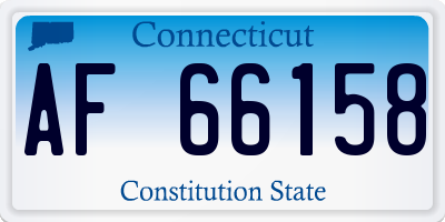 CT license plate AF66158