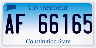 CT license plate AF66165