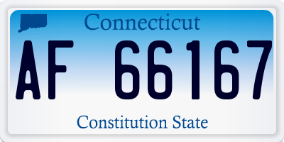 CT license plate AF66167