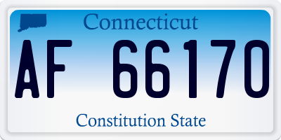 CT license plate AF66170