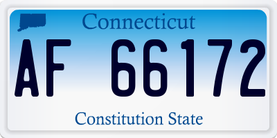 CT license plate AF66172