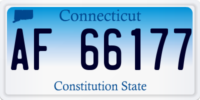 CT license plate AF66177