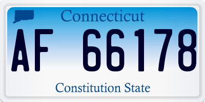 CT license plate AF66178