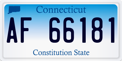 CT license plate AF66181
