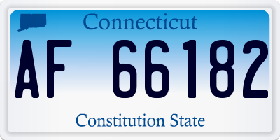 CT license plate AF66182