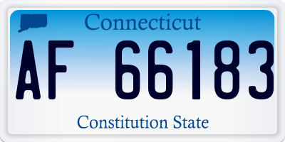 CT license plate AF66183