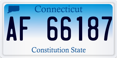 CT license plate AF66187